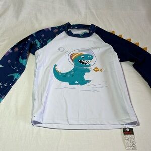 NWT Size 5 space dinosaur rash guard